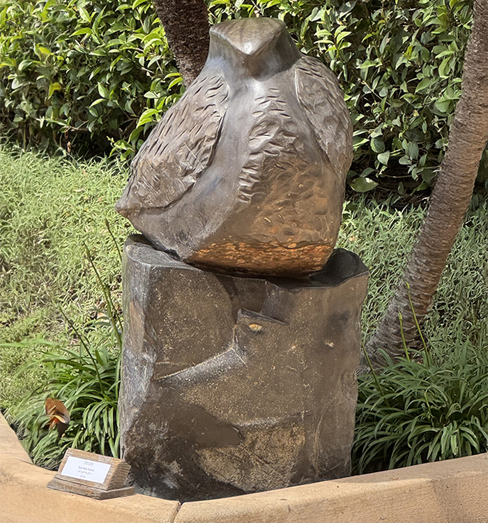 Custom garden stone sculpture in Montecito CA