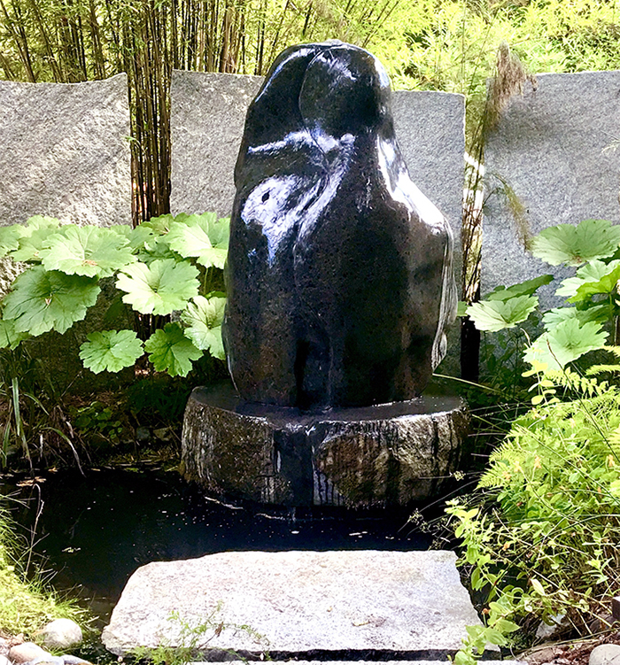 Outdoor stone sculpture in Montecito California